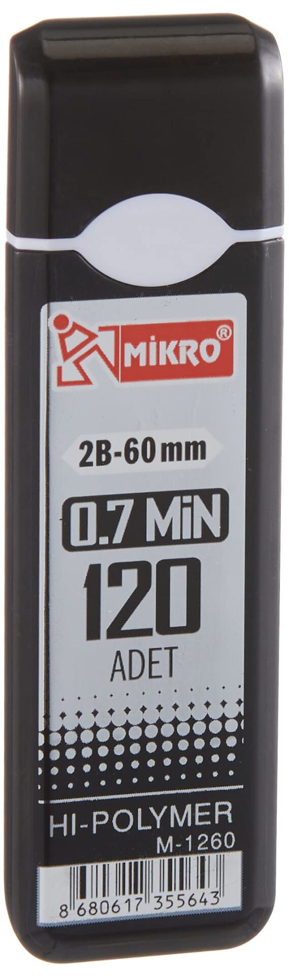 MİKRO M-1260 60MM KURŞUN KALEM UCU 0.7MM SİYAH