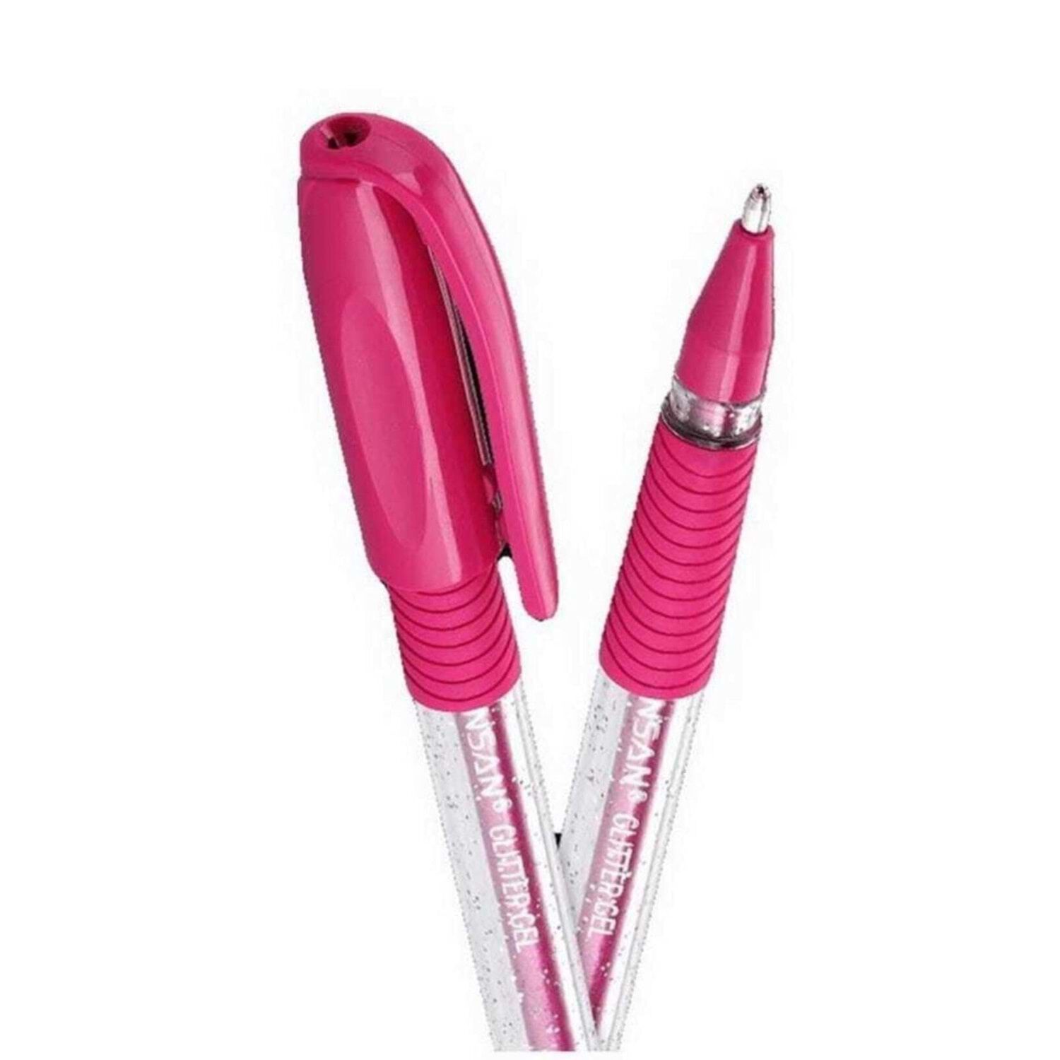 PENSAN GLITTER SİMLİ JEL KALEM PEMBE 1 mm