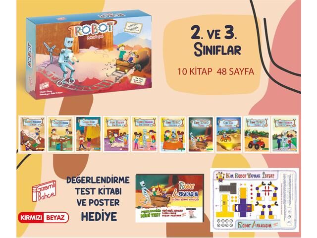 2. Ve 3. Sınıf Hikaye Kitabı Seti Robot Arkadaşım 10 Kitap