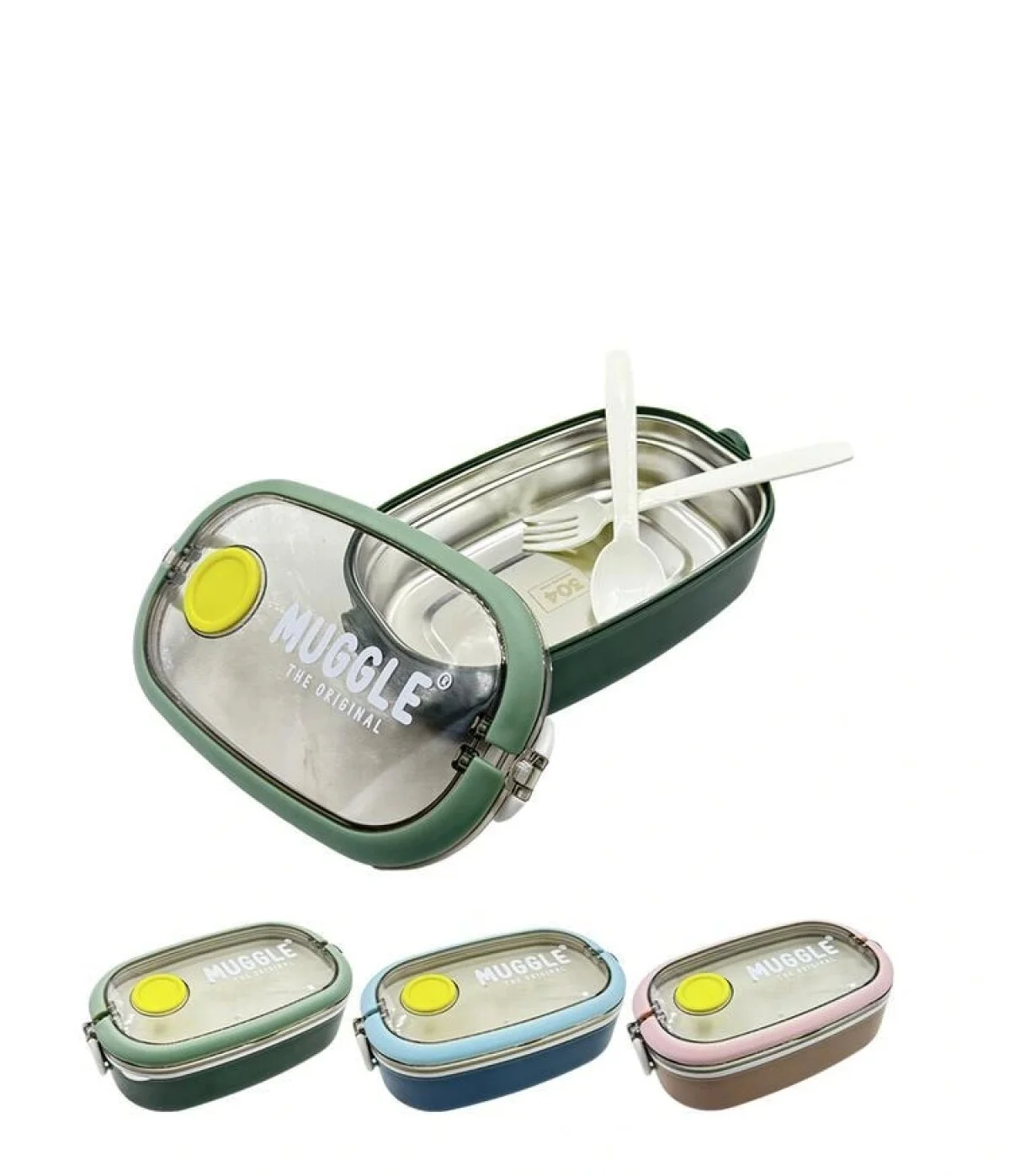 MUGGLE PASLANMAZ ÇELİK BESLENME KABI YEŞİL