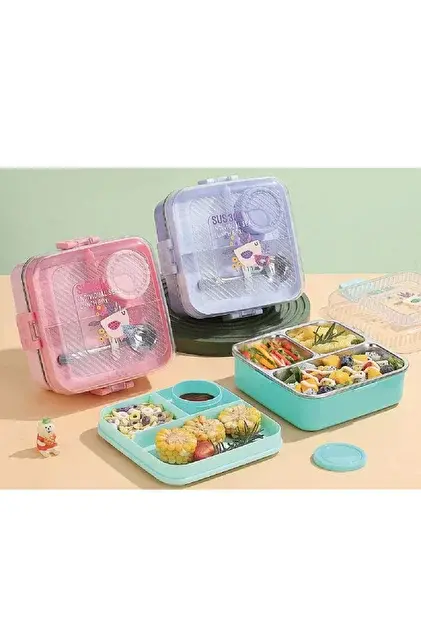 FİXPOİNT PASLANMAZ ÇELİK BESLENME KABI MAVİ