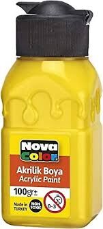 N.COLOR AKRİLİK BOYA SİSE 100 GR SARİ