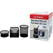 GLOBOX MASA ÜSTÜ 3 LÜ KALEMLİK SET