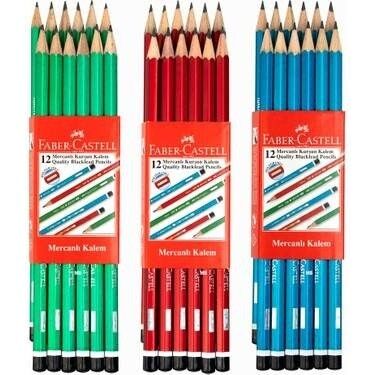 Faber-Castell Köşeli Mercanlı Kurşunkalem 12li