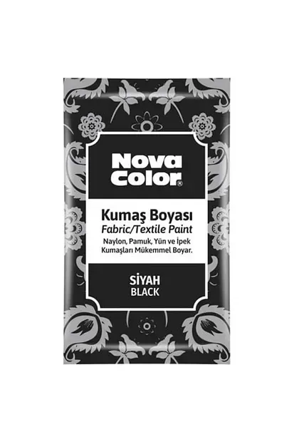 NOVA COLOR Toz Kumaş Boyası 12 gr Siyah