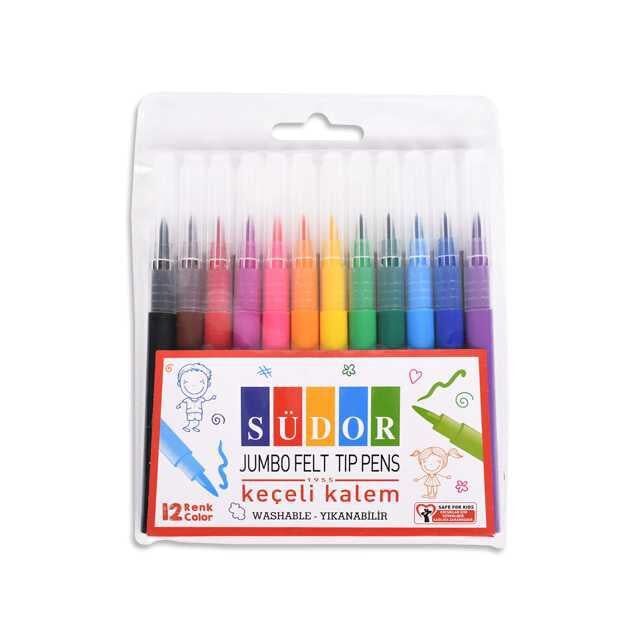 SÜDOR FIRÇAUÇLU KEÇELİ KALEM 12 RENK