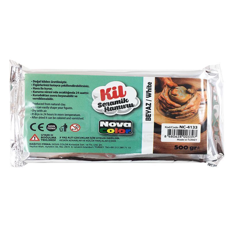 NOVA COLOR Kil Seramik Hamuru 500 Gr. Beyaz