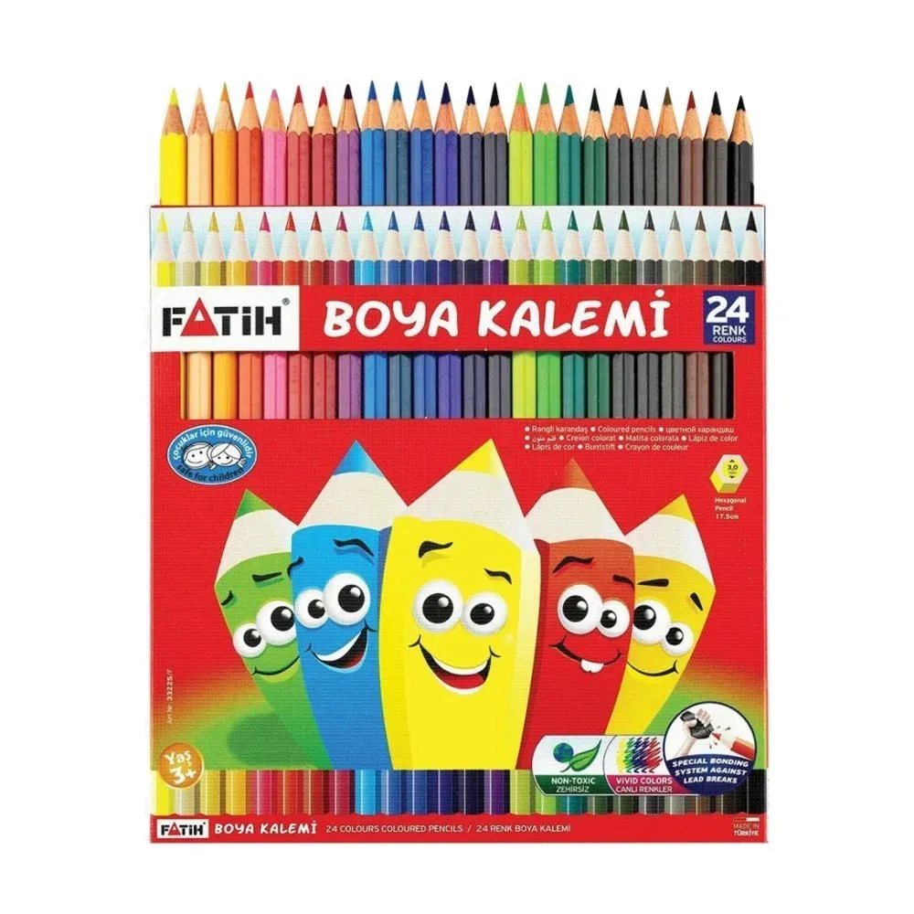 Fatih 24'lü Tam Boy Kuru Boya Karton Kutu
