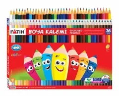 Fatih 36'lı Tam Boy Okul Kuru Boya Kalemi Karton Kutu