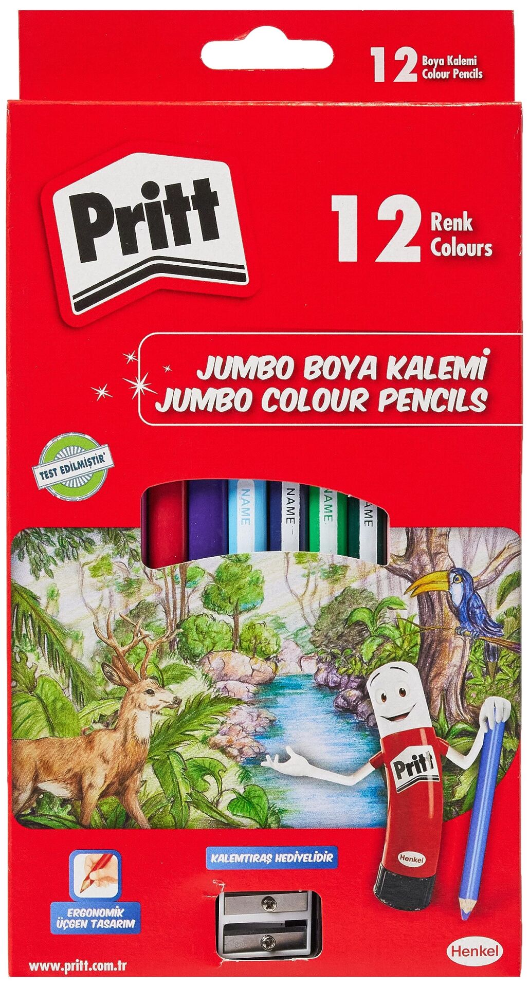 Pritt 12 Li Kuru Boya Kalemi Jumbo